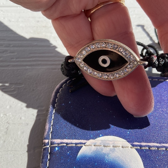 Nylon Cord Bead Bracelets Evil Eyes set of 2 adjustable new - Picture 6 of 6